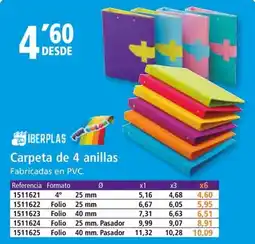 Folder IBERPLAS Carpeta de 4 anillas oferta