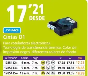 Folder DYMO Cintas D1 oferta