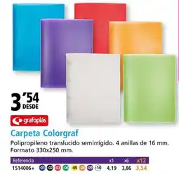 Folder GRAFOPLAS Carpeta Colorgraf oferta