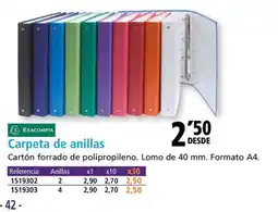 Folder EXACOMPTA Carpeta de anillas oferta