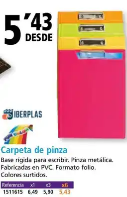 Folder IBERPLAS Carpeta de pinza oferta
