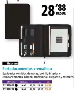 Folder FINOCAM Portadocumentos cremallera oferta