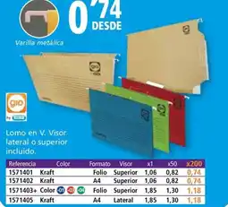 Folder Lomo en V. Visor lateral o superior incluido. oferta