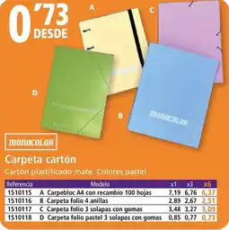 Folder Carpeta cartón oferta
