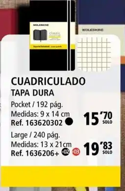 Folder MOLESKINE Cuadriculado tapa dura oferta