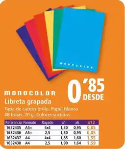 Folder MONOCOLOR Libreta grapada oferta