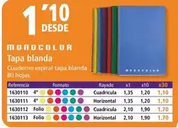 Folder MONOCOLOR Tapa blanda oferta