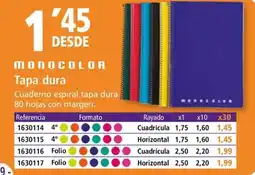 Folder MONOCOLOR Tapa dura oferta