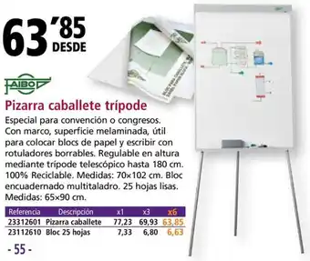 Folder FAIBO Pizarra caballete trípode oferta