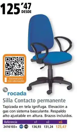 Folder ROCADA Silla Contacto permanente oferta