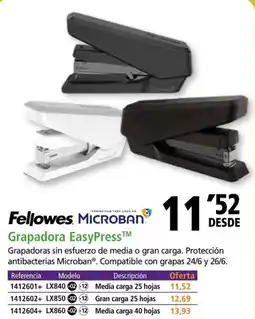Folder FELLOWES Grapadora EasyPress oferta
