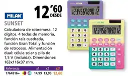 Folder MILAN Sunset calculadora de sobremesa. 12 oferta
