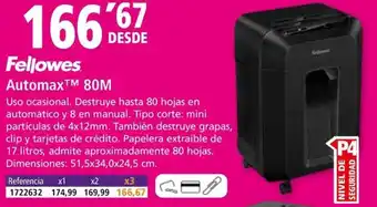 Folder FELLOWES AutomaxTM 80M oferta