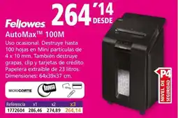 Folder FELLOWES AutoMaxTM 100M oferta