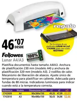 Folder FELLOWES Lunar A4/A3 oferta