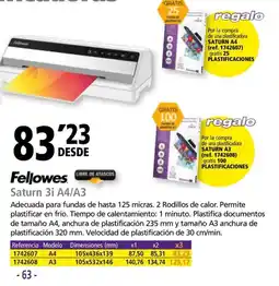 Folder FELLOWES Saturn 3i A4/A3 oferta