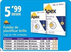 Folder APEX Fundas de plastificar brillo oferta