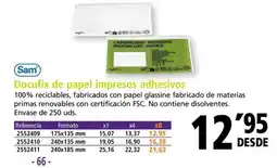 Folder SAM Docufix de papel impresos adhesivos oferta
