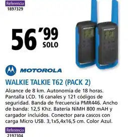Folder MOTOROLA Walkie talkie t62 (pack 2) oferta