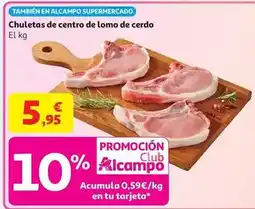Alcampo Chuletas centro cerdo#centro chuletas fam x12 oferta