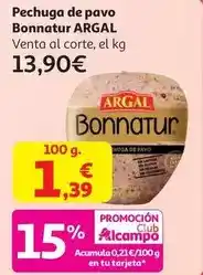 Alcampo Pechuga cocida de pavo bonnatur oferta