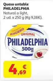 Alcampo Q. untable natural philadelphia 2x250g oferta