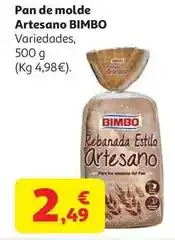 Alcampo Pan molde bimbo reb estilo artesano 500grs oferta