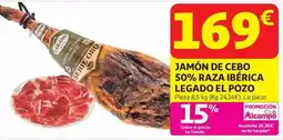 Alcampo Legado del pozo - jamón de cebo 50% raza ibérica oferta