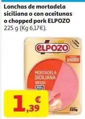 Alcampo Mortadela siciliana lonchas elpozo 225 g oferta