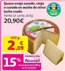 Alcampo Queso de oveja curado clb auchan (leche cruda) oferta