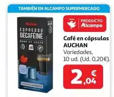 Alcampo Cafe caps espresso descaf i6 auchan 10 ud 52 g oferta