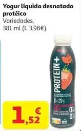 Alcampo Y. liquido desn. proteico s/azu.añad.fresa auchan 381 ml oferta