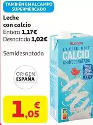 Alcampo L. semidesnatada calcio auchan 1 l oferta