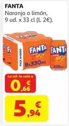 Alcampo Refresco naranja fanta lata pack 9x33 cl oferta