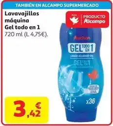 Alcampo Auchan - lavavajillas maquina gel todo en 1 oferta