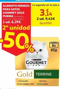 Alcampo Al.gato humedo latita mousse surtido gourmet gold 8x85g oferta