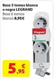 Alcampo Base 3 tomas blanca estandar 2p+t 1,5 m legrand oferta
