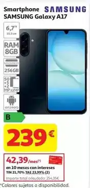 Alcampo Smartphone samsung galaxy a17 256gb black oferta