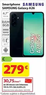 Alcampo Smartphone samsung galaxy a26 5g 256gb negro oferta