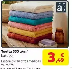 Alcampo Toalla lavabo actuel 550 grs azul oferta