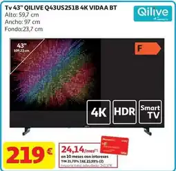 Alcampo Qilive - tv 43 q43us251b 4k vidaa bt oferta