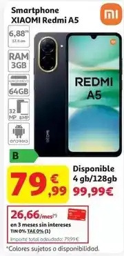 Alcampo Smartphones xiaomi redmi a5 midnight black 3gb/64gb oferta