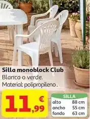Alcampo Silla monoblock polipropileno modelo club blanco oferta