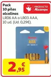 Alcampo Pack promo 10 pilas alcalinas lr06 aa auchan oferta