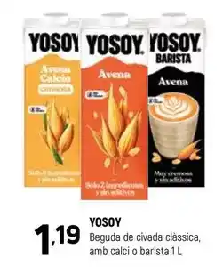 Coviran Yosoy - beguda de civada clàssica, amb calci o barista oferta