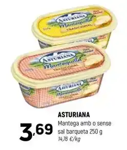 Coviran La asturiana - mantega amb o sense sal barqueta oferta