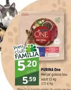 Coviran Purina one - menjar gossos bou adult oferta