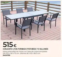 BigMat Conjunto lyon formado por mesa y 6 sillones oferta