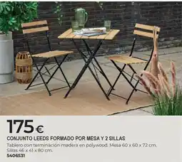 BigMat Conjunto leeds formado por mesa y 2 sillas oferta
