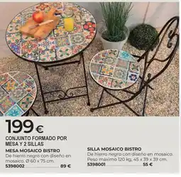 BigMat Conjunto formado por mesa y 2 sillas oferta